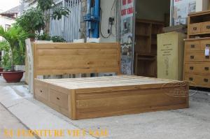 Giường gỗ sồi Mỹ có ngăn kéo 1m6 - 1m8 x 2m