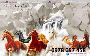 Tranh ngựa - gạch 3D