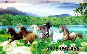 Tranh ngựa - gạch 3D