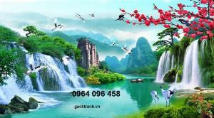 Tranh 3d cảnh đồng quê - tranh gạch 3d ốp tường - 433X