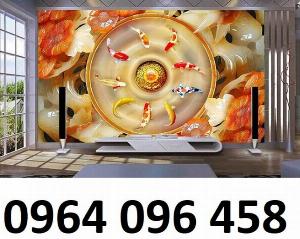 Tranh cá chép 3d - tranh gạch 3d cá chép - HCX3