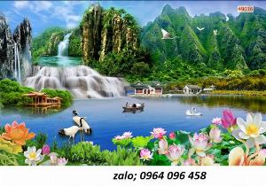 Tranh phong cảnh đồng quê - tranh gạch 3d đồng quê