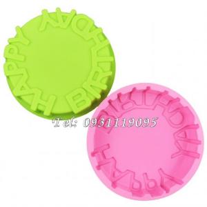Khuôn silicon làm bánh, rau câu sinh nhật Happy Birthday – Loại 20 cm - Mã số 1034