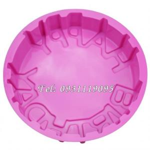 Khuôn silicon làm bánh, rau câu sinh nhật Happy Birthday – Loại 20 cm - Mã số 1034