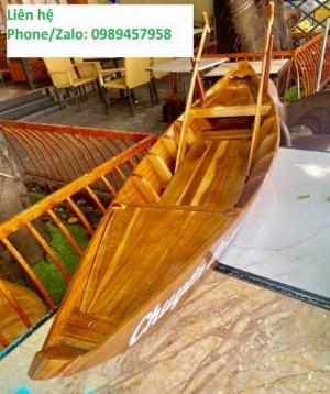 Thuyền gỗ 3m, 4m trưng bày hoa quả siêu thị, khách sạn, nhà hàng