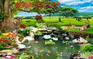 Tranh 3d phong thủy phòng khách - tranh gạch 3d phong thủy - KBC44