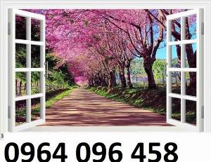 Tranh cửa sổ 3d - tranh gạch 3d cửa sổ - TCV43