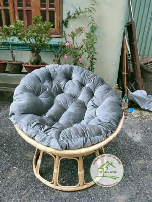 Ghế mây papasan nệm nhung nhiều màu