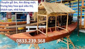 Thuyền gỗ trưng bày hội chợ, siêu thị, nhà hàng