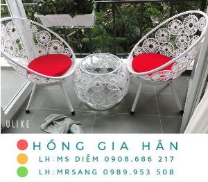 Bộ bàn ghế mây tròn Hồng Gia Hân MS170