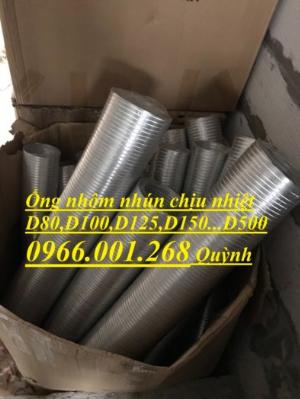 Ống nhôm nhún , ống nhôm cứng phi 100,phi 125,phi 150,phi 200 ống kéo giãn 3m , ống chịu nhiệt cao