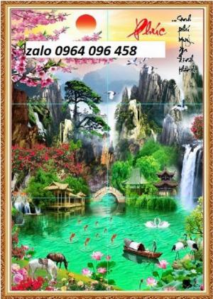 Tranh gạch 3d phong cảnh khổ đứng - GDS22