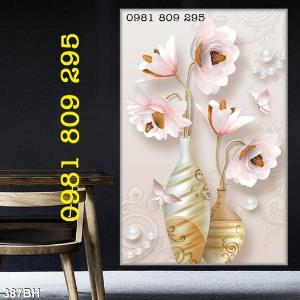 Tranh 3d bình hoa - tranh gạch men DFER76