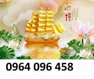 Tranh 3d phong thủy thuyền buồm - tranh gạch 3d thuyền buồm - 655XP