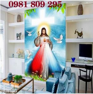 Tranh gạch 3d lòng chúa thương sót , công giáo