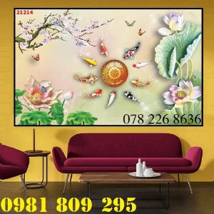 Tranh gạch men 3d cá chép