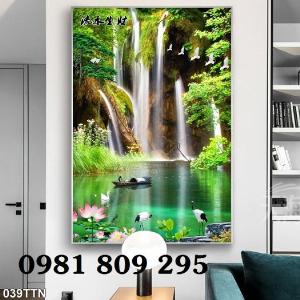 Tranh thác nước - gạch tranh 3d khổ đứng