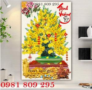 Tranh gạch men 3d cây mai vàng GG67