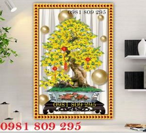 Tranh gạch men 3d cây mai vàng GG67