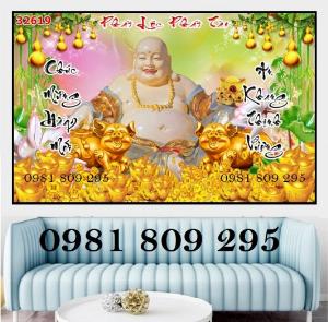 Tranh 3d thần tài ,tranh gạch men