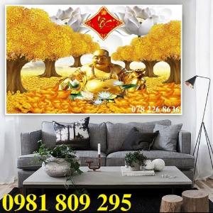 Tranh 3d thần tài ,tranh gạch men