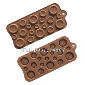 Khuôn silicon làm rau câu, socola, kẹo dẻo hình nút áo – Mã số 1114