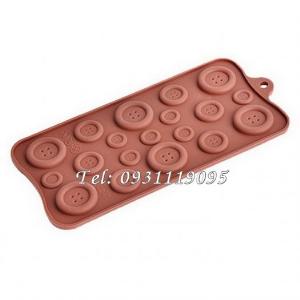 Khuôn silicon làm rau câu, socola, kẹo dẻo hình nút áo – Mã số 1114