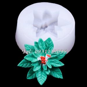 Khuôn silicon làm rau câu hoa trạng nguyên Noel giáng sinh - Mã số 1116