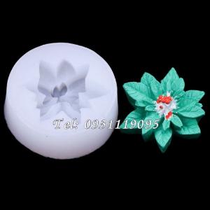 Khuôn silicon làm rau câu hoa trạng nguyên Noel giáng sinh - Mã số 1116