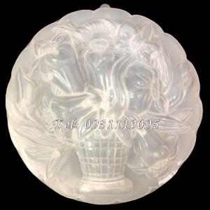 Khuôn rau câu sinh nhật giỏ hoa Ly Ly – Khuôn hình tròn loại 20 cm - Mã số 1126