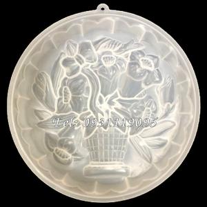 Khuôn rau câu sinh nhật giỏ hoa Ly Ly – Khuôn hình tròn loại 20 cm - Mã số 1126