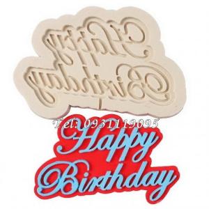Khuôn silicon làm bánh, rau câu, socola sinh nhật Happy Birthday - Mã số 1129