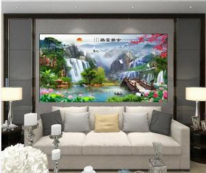 Tranh 3d - tranh gạch 3d phòng khách đẹp - GCC4
