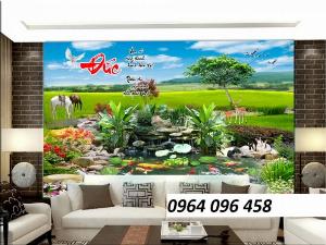 Tranh 3d - tranh gạch 3d phòng khách đẹp - GCC4