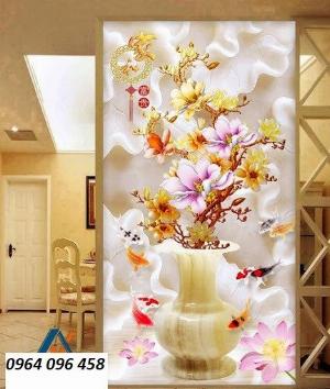 Tranh bình hoa giả ngọc - tranh gạch 3d giả ngọc - 666XL