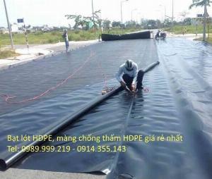 Bạt hdpe 1.5mm cáng 3 lớp chống thấm khổ 4x50m 200m2 lót hồ chứa nước