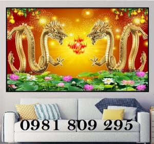Tranh gạch rồng 3d, tranh song rồng