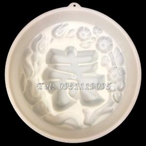 Khuôn rau câu sinh nhật hoa mai chữ Lộc 20 cm - Mã số 1144