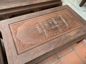 Bộ âu á cuốn thư hàng trơn Loại Chân 10 tay đặc gỗ mun đuôi công