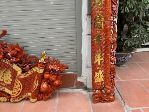 Bộ Cuốn Thư Câu Đối Phượng Hoá Gỗ Mít