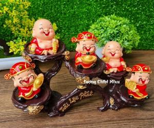 Tượng chibi Thần Tài, Thổ Địa, Di Lặc size 6cm