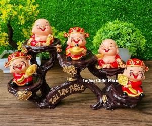 Tượng chibi Thần Tài, Thổ Địa, Di Lặc size 6cm