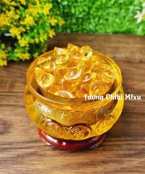 Combo Bát Tụ Bảo size 8cm kèm 100 thỏi vàng size 1.5cm