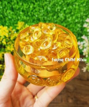 Combo Bát Tụ Bảo size 8cm kèm 100 thỏi vàng size 1.5cm