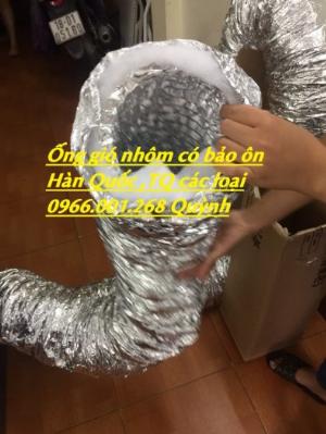 Ống gió mềm có bảo ôn cách nhiệt, bông trắng Polysite không ngứa phi 100,phi 200,phi 300 giá tốt