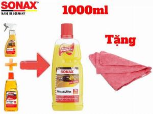 Nước Rửa Xe Và Wax Bóng Sơn Kết Hợp Sonax Wash & Wax 313341 1000ml tặng khăn