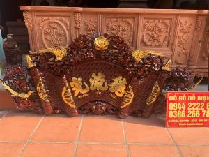 Cuốn Thư Câu Đối Mai Hoá Gỗ Gụ