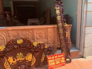 Cuốn Thư Câu Đối Mai Hoá Gỗ Gụ