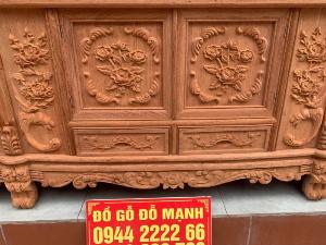 Kệ Tivi Tân Cổ Điển Hoa Hồng Gỗ Hương Đá