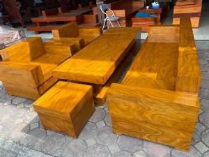 Bộ sofa đối đóng hộp gỗ cẩm vàng
